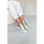 Tênis Detalhe V Mega Confortável_3464- Ouro/Nude