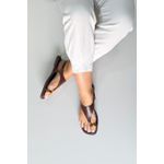 Sandália Rasteira Corte Laser Dedo_3468- Marrom