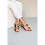 Sandália Rasteira Dedo Pedras_3471- Bronze