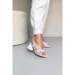 Sandália Salto Bloco Corte Laser 7 cm_3486- Branco