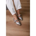 Mule Fivela Detalhe Strass_354- Prata