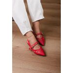 Mule Fivela Detalhe Strass_354- Vermelho