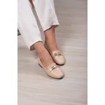 Mocassim Fivela Luxo/Elo Super Confortável_410- Creme