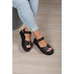 Sandália Flatform Fivelas_445- Preto