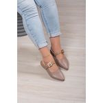 Sapatilha slingback Fivela/Ilhós_485- Cinza