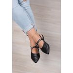 Sapatilha slingback Fivela/Ilhós_485- Preto