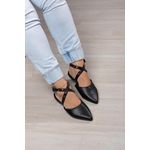 Sapatilha Slingback Tachas Cruzadas_488- Preto