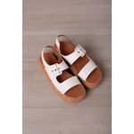 Sandália Flat Sola Alta Cortiça 6 cm_552- Branco