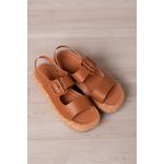 Sandália Flat Sola Alta Cortiça 6 cm_552- Caramelo