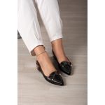 Sapatilha Slingback Croco Laço_606- Preto