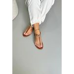 Sandália Rasteira Dedo Medalha_729- Marrom