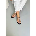 Sandália Rasteira Dedo Medalha_729- Preto
