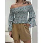 BLUSA LORENA LASTEX AZUL