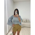 BLUSA LORENA LASTEX AZUL