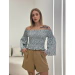 BLUSA LORENA LASTEX AZUL