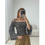 BLUSA LORENA LASTEX PRETA