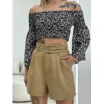 BLUSA LORENA LASTEX PRETA