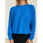 BLUSA CÁTIA MANGA LONGA AZUL