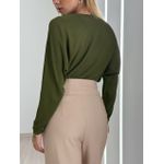 BLUSA CÁTIA MANGA LONGA VERDE OLIVA