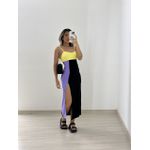 VESTIDO TRICOLOR MIDI AMARELO