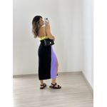 VESTIDO TRICOLOR MIDI AMARELO