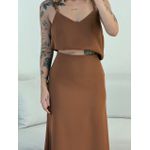 CONJUNTO PRISCILA SAIA MIDI MARROM