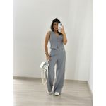 CONJUNTO COLETE COM CALÇA CINZA