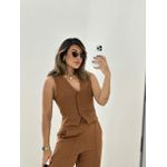 CONJUNTO COLETE COM CALÇA MARROM