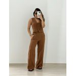 CONJUNTO COLETE COM CALÇA MARROM