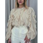 BLUSA FLÁVIA BABADO VERTICAL Nude