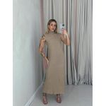 VESTIDO ANA ALICE CAVADO CAQUI