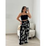 CROPPED MEL FLORES PRETO