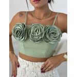 CROPPED MEL FLORES VERDE