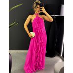 VESTIDO BABADOS CF COSTAS ABERTA PINK