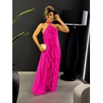 VESTIDO BABADOS CF COSTAS ABERTA PINK