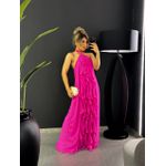 VESTIDO BABADOS CF COSTAS ABERTA PINK