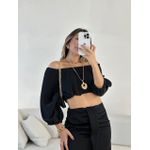 CROPPED MELISSA COSTAS ABERTA PRETO