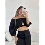 CROPPED MELISSA COSTAS ABERTA PRETO