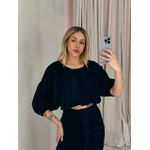 CROPPED MELISSA COSTAS ABERTA PRETO