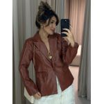 BLAZER COURO CROCO MARROM