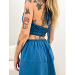 CONJUNTO MILENA SAIA MIDI AZUL