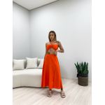 CONJUNTO MILENA SAIA MIDI LARANJA