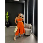 CONJUNTO MILENA SAIA MIDI LARANJA