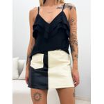 SAIA COLOR BLOCK COURO PRETO/OFF