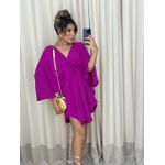 VESTIDO KIMONO LISO FUCSIA