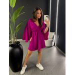 VESTIDO KIMONO LISO FUCSIA