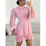 VESTIDO FLAVIANA MANGA LONGA BABY PINK