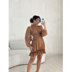 VESTIDO FLAVIANA MANGA LONGA NUDE