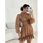 VESTIDO FLAVIANA MANGA LONGA NUDE