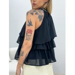 BLUSA AMÉLIA BABADOS PRETA